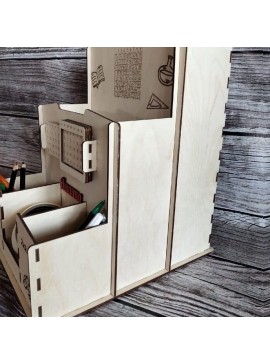 Intra απο ξύλο plywood 3mm-4mm πάχος – Οργανωτής γραφικής ύλης κόντρα πλακέ για ξύλο γραφείου 25x25 cm INTRAVECTRY-MY547669