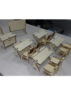 Intra απο ξύλο plywood 3mm-4mm πάχος – ξύλο μινιατούρα έπιπλα τάξης για παιδιά 12x15 cm INTRAVECTRY-MY560437