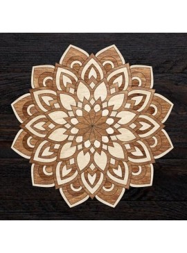 Σετ των 2 Intra απο ξύλο plywood 3mm-4mm πάχος – ξύλο τέχνης τοίχου με στρώματα ξύλου Mandala 35x40 cm INTRAVECTRY-MY555163