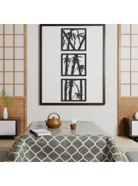 Intra απο ξύλο plywood 3mm-4mm πάχος – Bamboo Tree Decor Wall Set με 3 πάνελ ξύλο 40x40 cm INTRAVECTRY-MY557215
