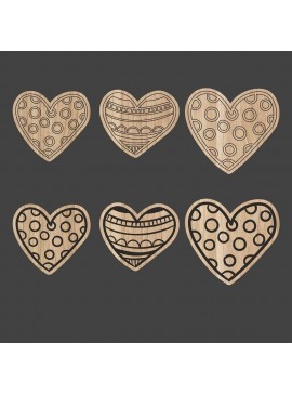 Σετ των 2 Intra απο ξύλο plywood 3mm-4mm πάχος – Συλλογή Wooden Heart Magnet για ξύλο V-Day 20x20 cm INTRAVECTRY-MY555432