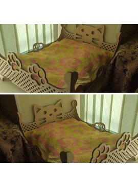 Σετ των 2 Intra απο ξύλο plywood 3mm-4mm πάχος – Κρεβάτι με θέμα τη γάτα Κρεβάτι από κόντρα πλακέ για το ξύλο διάταξης φίλων αιλουροειδών 25x30 cm INTRAVECTRY-MY555490