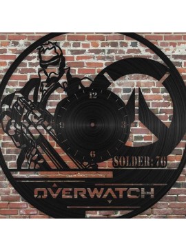 Intra απο ξύλο plywood 3mm-4mm πάχος – ξύλο ρολογιού τοίχου Overwatch Soldier 76 Vinyl Record 25x25 cm INTRAVECTRY-MY557327
