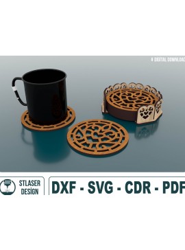 Σετ των 2 Intra απο ξύλο plywood 3mm-4mm πάχος Boxed Grill Trivet Coaster Templates Δίασταση 15x15 cm INTRAFABR-49217028