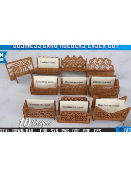 Σετ των 2 Intra απο ξύλο plywood 3mm-4mm πάχος Κάτοχοι επαγγελματικών καρτών κοπής με λέιζερ Δίασταση 15x15 cm INTRAFABR-122670696