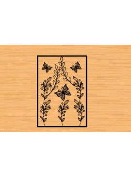 Σετ των 2 Intra απο ξύλο plywood 3mm-4mm πάχος κοπής με λουλούδια πεταλούδας με λέιζερ Δίασταση 30x20 cm INTRAFABR-30397392