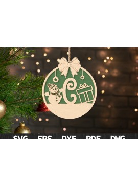 Σετ των 3 Intra απο ξύλο plywood 3mm-4mm πάχος C Αρχικό χριστουγεννιάτικο στολίδι Δίασταση 3x3 cm INTRAFABR-107429416