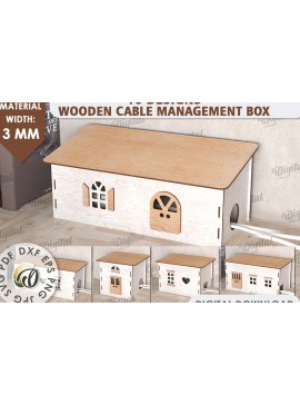 Σετ των 2 Intra απο ξύλο plywood 3mm-4mm πάχος Κουτιά διαχείρισης καλωδίων Δέσμη  Δίασταση 30x20 cm INTRAFABR-112093804