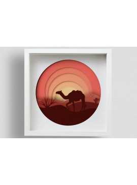 Intra απο ξύλο plywood 3mm-4mm πάχος Camel Shadow Box , 3D Desert Papercut Δίασταση 30x30 cm INTRAFABR-57759909