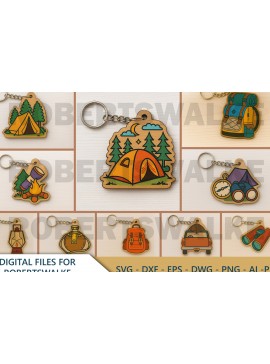 Σετ των 3 Intra απο ξύλο plywood 3mm-4mm πάχος Keychain Camping Δίασταση 6x6 cm INTRAFABR-123010753