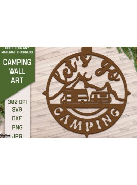 Intra απο ξύλο plywood 3mm-4mm πάχος Camping Wall Art . Camping Papercut Δίασταση 40x40 cm INTRAFABR-91962995