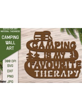 Σετ των 2 Intra απο ξύλο plywood 3mm-4mm πάχος Camping Wall Art . Camping Papercut Δίασταση 40x40 cm INTRAFABR-91963084