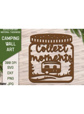 Intra απο ξύλο plywood 3mm-4mm πάχος Camping Wall Art . Camping Papercut Δίασταση 40x40 cm INTRAFABR-91963179