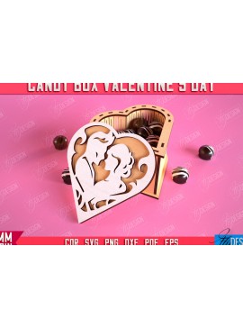 Σετ των 2 Intra απο ξύλο plywood 3mm-4mm πάχος Candy Box Ημέρα του Αγίου Βαλεντίνου | Κουτί θεραπείας Δίασταση 15x15 cm INTRAFABR-113523264