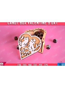 Σετ των 2 Intra απο ξύλο plywood 3mm-4mm πάχος Candy Box Ημέρα του Αγίου Βαλεντίνου | Κουτί θεραπείας Δίασταση 15x15 cm INTRAFABR-113523219