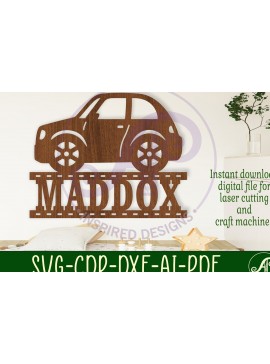 Σετ των 3 Intra απο ξύλο plywood 3mm-4mm πάχος Sign Name Car Δίασταση 6x6 cm INTRAFABR-108264343