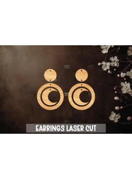 Σετ των 3 Intra απο ξύλο plywood 3mm-4mm πάχος Celestial Earrings Cut  Δίασταση 3x3 cm INTRAFABR-121183953