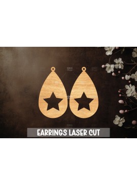 Σετ των 3 Intra απο ξύλο plywood 3mm-4mm πάχος Celestial Earrings Cut  Δίασταση 3x3 cm INTRAFABR-121183961