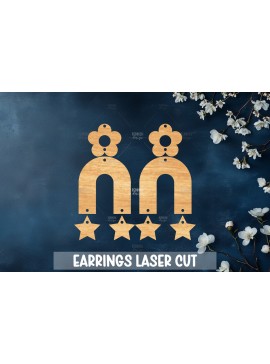 Σετ των 3 Intra απο ξύλο plywood 3mm-4mm πάχος Celestial Earrings Cut  Δίασταση 3x3 cm INTRAFABR-121183968