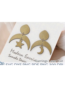 Σετ των 3 Intra απο ξύλο plywood 3mm-4mm πάχος Ουράνια Σκουλαρίκια Κοπή . Δίασταση 4x4 cm INTRAFABR-114164529