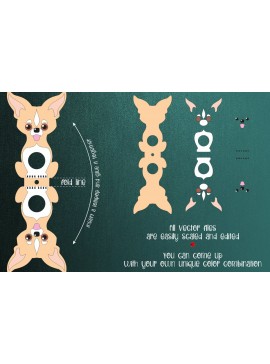 Intra απο ξύλο plywood 3mm-4mm πάχος Πρότυπο θήκης για γλειφιτζούρι σκύλου Chihuahua Δίασταση 30x20 cm INTRAFABR-25938488