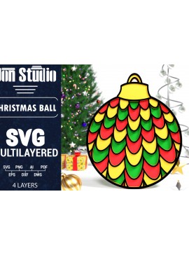 Σετ των 2 Intra απο ξύλο plywood 3mm-4mm πάχος Χριστουγεννιάτικη Μπάλα πολλαπλών στρώσεων PaperCut Δίασταση 1500x1500 cm INTRAFABR-75652810