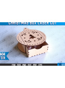 Σετ των 2 Intra απο ξύλο plywood 3mm-4mm πάχος Χριστουγεννιάτικο κουτί | CNC Δίασταση 15x15 cm INTRAFABR-86166803