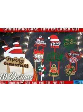 Σετ των 2 Intra απο ξύλο plywood 3mm-4mm πάχος με χριστουγεννιάτικα κέικ | Πρωτοχρονιά Δίασταση 15x15 cm INTRAFABR-108120220