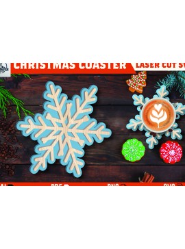 Σετ των 2 Intra απο ξύλο plywood 3mm-4mm πάχος Christmas Cup Coaster Cut  Δίασταση 15x15 cm INTRAFABR-107978245