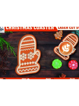 Σετ των 2 Intra απο ξύλο plywood 3mm-4mm πάχος Christmas Cup Coaster Cut  Δίασταση 15x15 cm INTRAFABR-107978278