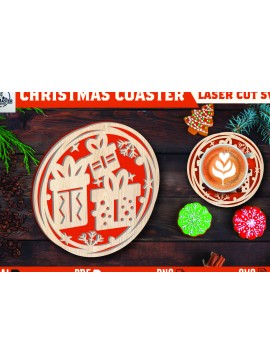 Σετ των 2 Intra απο ξύλο plywood 3mm-4mm πάχος Christmas Cup Coaster Cut  Δίασταση 15x15 cm INTRAFABR-107978302