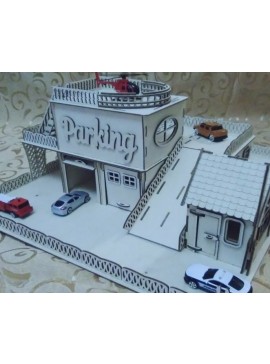 Intra απο ξύλο plywood 3mm-4mm πάχος – Ξύλινο γκαράζ στάθμευσης παιχνιδιών με ξύλο κιτ καταστρώματος ελικοπτέρων 20x25 cm INTRAVECTRY-MY560486