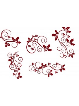 Σετ των 3 Intra απο ξύλο plywood 3mm-4mm πάχος Χριστουγεννιάτικο Floral Φύλλο Στολίδι Δίασταση 8x8 cm INTRAFABR-80754657