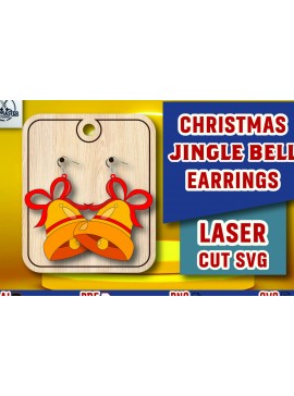 Σετ των 3 Intra απο ξύλο plywood 3mm-4mm πάχος Χριστουγεννιάτικα σκουλαρίκια Jingle Bell Δίασταση 3x3 cm INTRAFABR-107703988