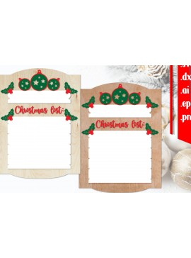 Σετ των 3 Intra απο ξύλο plywood 3mm-4mm πάχος Χριστουγεννιάτικος πίνακας λίστας | Χριστουγεννιάτικος πίνακας ευχών Δίασταση 6x8 cm INTRAFABR-110090138