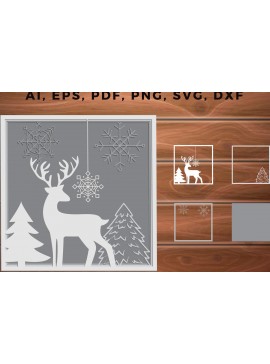 Σετ των 2 Intra απο ξύλο plywood 3mm-4mm πάχος Χριστουγεννιάτικα Πολυστρωματικά Αποκομμένα Δίασταση 15x15 cm INTRAFABR-14317116