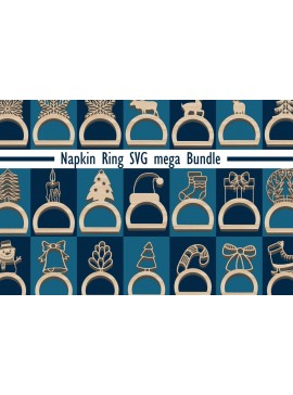 Σετ των 3 Intra απο ξύλο plywood 3mm-4mm πάχος Δαχτυλίδι χριστουγεννιάτικου χαρτοπετσέτας Δίασταση 15x15 cm INTRAFABR-74815043