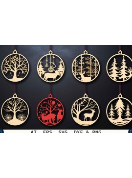 Σετ των 3 Intra απο ξύλο plywood 3mm-4mm πάχος Χριστουγεννιάτικο στολίδι κοπής με λέιζερ Δίασταση 4x4 cm INTRAFABR-80126017