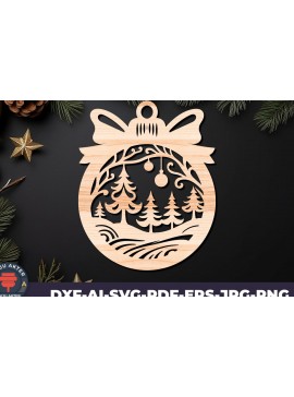 Σετ των 3 Intra απο ξύλο plywood 3mm-4mm πάχος Χριστουγεννιάτικο Στολίδι Δίασταση 8x8 cm INTRAFABR-110144924