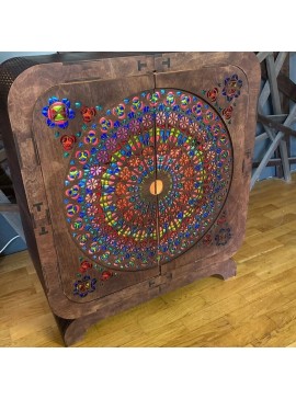 Σετ των 2 Intra απο ξύλο plywood 3mm-4mm πάχος – ξύλο ντουλάπι αποθήκευσης Mandala Rustic Μασίφ ξύλο σε βιομηχανικό στυλ 40x45 cm INTRAVECTRY-MY556524