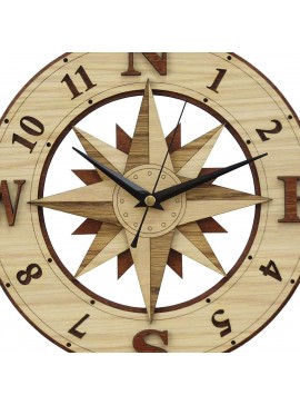 Intra απο ξύλο plywood 3mm-4mm πάχος – Wind Rose Compass Ξύλινο ρολόι τοίχου 45x50 cm INTRAVECTRY-MY561181