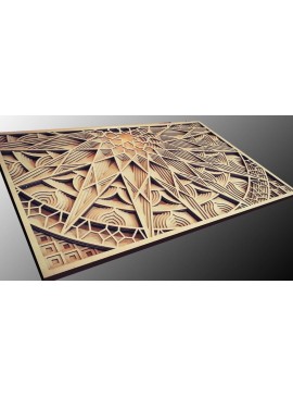 Σετ των 2 Intra απο ξύλο plywood 3mm-4mm πάχος – Ξύλινη πολυστρωματική τέχνη τοίχου Mandala 40x45 cm INTRAVECTRY-MY556683
