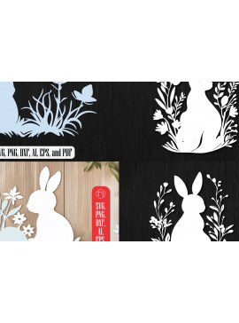 Σετ των 2 Intra απο ξύλο plywood 3mm-4mm πάχος – Πακέτο Paper Cut Easter Element Δίασταση  20x20 cm INTRAFABR-116336366