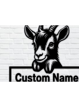 Intra απο ξύλο plywood 3mm-4mm πάχος – Peeking Goats Metal Name Sign, Teelaunch Δίασταση  40x30 cm INTRAFABR-96481791
