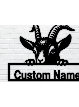 Intra απο ξύλο plywood 3mm-4mm πάχος – Peeking Goats Metal Name Sign, Teelaunch Δίασταση  40x30 cm INTRAFABR-96481914