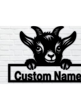 Intra απο ξύλο plywood 3mm-4mm πάχος – Peeking Goats Metal Name Sign, Teelaunch Δίασταση  40x30 cm INTRAFABR-96480206