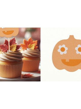 Σετ των 2 Intra απο ξύλο plywood 3mm-4mm πάχος – Αρχείο κοπής με στρώματα Pumpkin Kids Fall Party Δίασταση  20x20 cm INTRAFABR-104311633