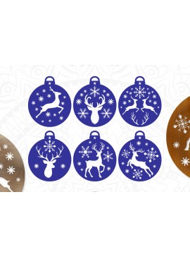 Σετ των 2 Intra απο ξύλο plywood 3mm-4mm πάχος – Reindeer Ornament,, Αρχεία κοπής με λέιζερ Δίασταση  20x20 cm INTRAFABR-10467672