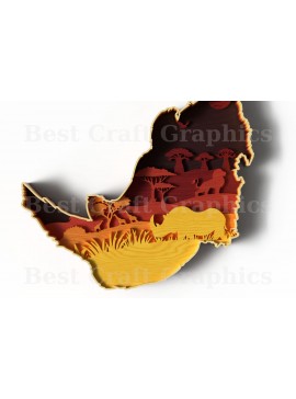 Σετ των 2 Intra απο ξύλο plywood 3mm-4mm πάχος – Σκηνή σαφάρι με στρώματα Rhino Head Δίασταση  20x20 cm INTRAFABR-121580140