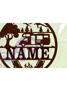 Intra απο ξύλο plywood 3mm-4mm πάχος – Αρχείο περικοπής Name Sign Camper Δίασταση  40x30 cm INTRAFABR-67416174
